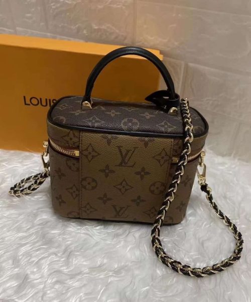 1:1 Replica Louis Vuitton LV Vanity PM Monogram And Monogram Reverse Canvas By Nicolas Ghesquiere Luxury Bag For Women M42264 - 7.5in/19cm