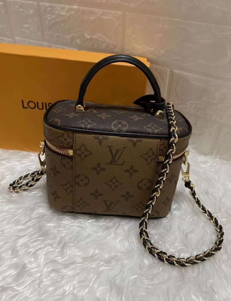1:1 Replica Louis Vuitton LV Vanity PM Monogram And Monogram Reverse Canvas By Nicolas Ghesquiere Luxury Bag For Women M42264 - 7.5in/19cm
