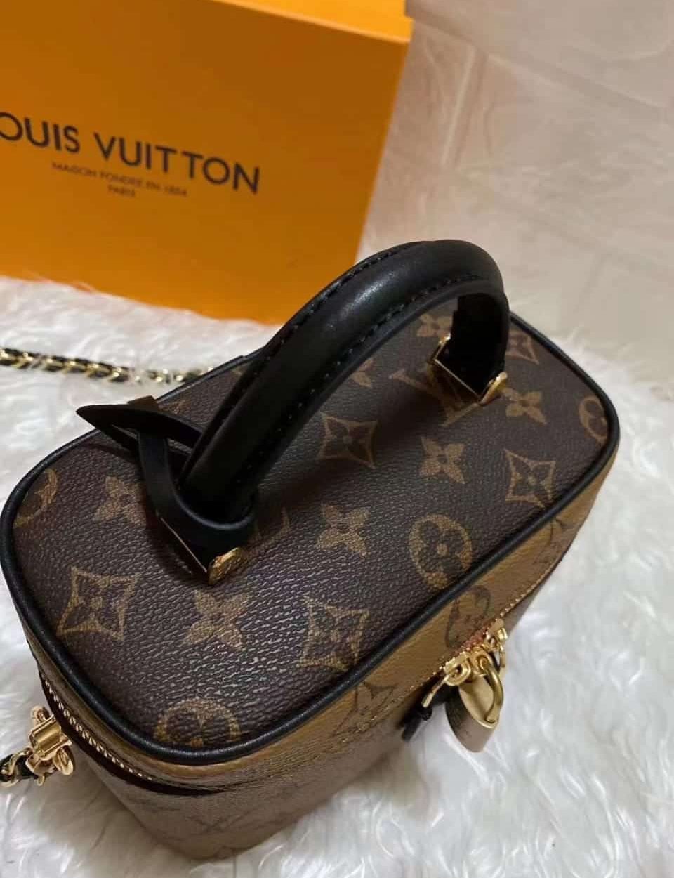 1:1 Replica Louis Vuitton LV Vanity PM Monogram And Monogram Reverse Canvas By Nicolas Ghesquiere Luxury Bag For Women M42264 - 7.5in/19cm