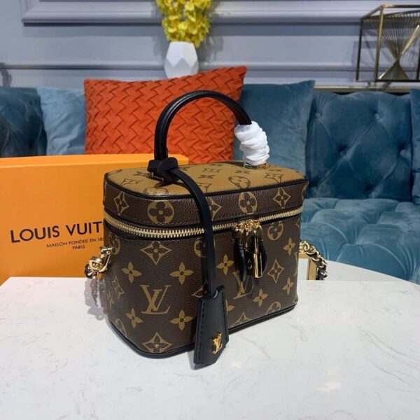 1:1 Replica Louis Vuitton LV Vanity PM Monogram And Monogram Reverse Canvas By Nicolas Ghesquiere Luxury Bag For Women M45165 - 7.5in/19cm