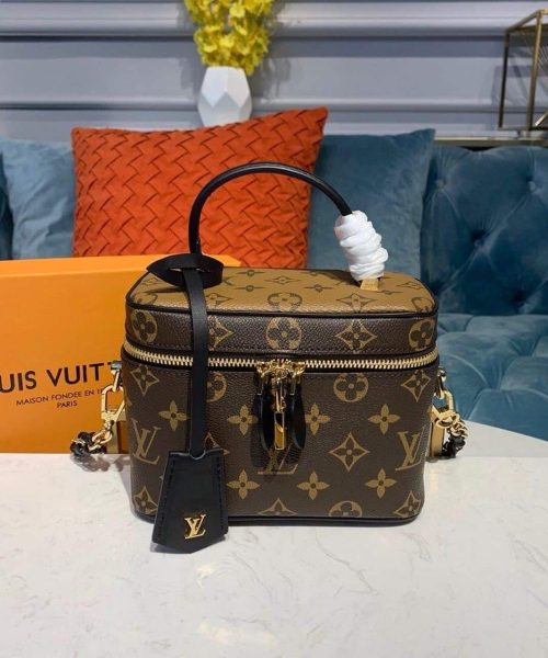 1:1 Replica Louis Vuitton LV Vanity PM Monogram And Monogram Reverse Canvas By Nicolas Ghesquiere Luxury Bag For Women M45165 - 7.5in/19cm