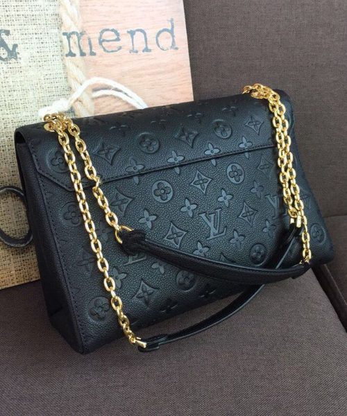 1:1 Replica Louis Vuitton LV Vavin MM Monogram Empreinte Black Luxury Bag For Women M44150 -  9.8in/25cm