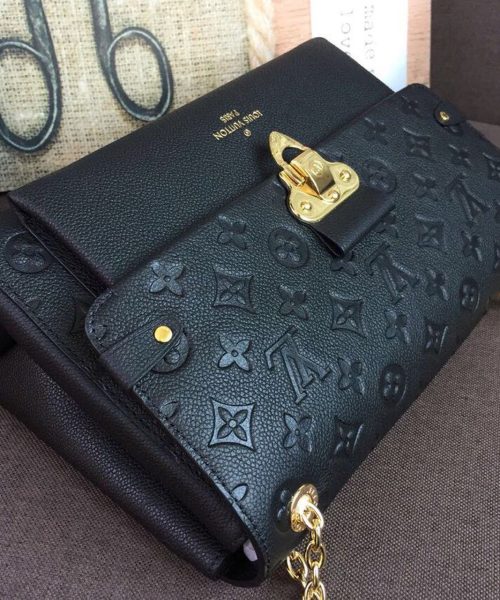 1:1 Replica Louis Vuitton LV Vavin MM Monogram Empreinte Black Luxury Bag For Women M44150 -  9.8in/25cm