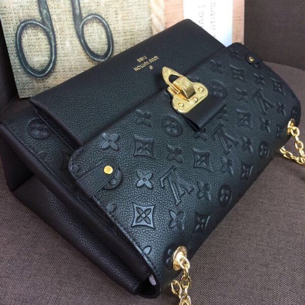 1:1 Replica Louis Vuitton LV Vavin MM Monogram Empreinte Black Luxury Bag For Women M44150 -  9.8in/25cm