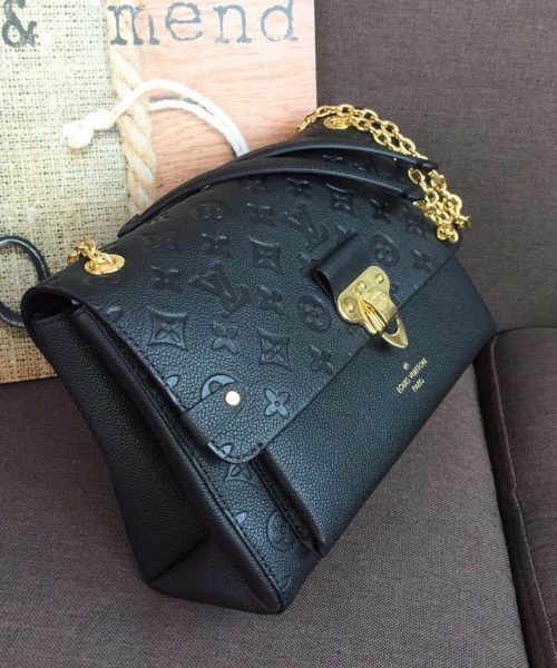 1:1 Replica Louis Vuitton LV Vavin MM Monogram Empreinte Black Luxury Bag For Women M44150 -  9.8in/25cm