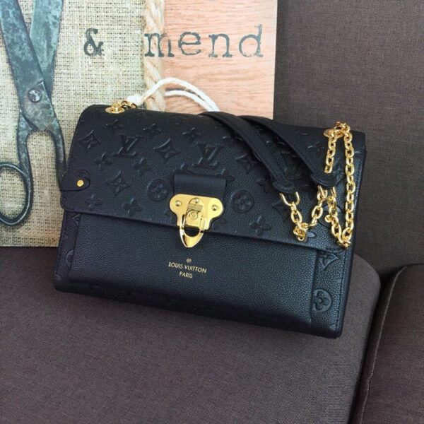 1:1 Replica Louis Vuitton LV Vavin MM Monogram Empreinte Black Luxury Bag For Women M44150 -  9.8in/25cm