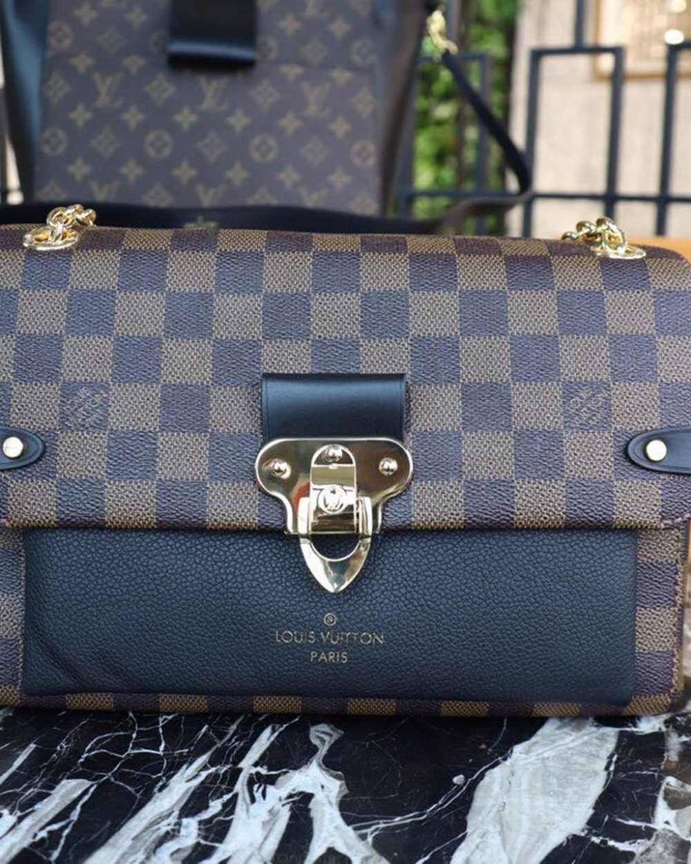 1:1 Replica Louis Vuitton LV Vavin PM Damier Ebene Canvas Black Luxury Bag For Women N40108 - 9.8in/25cm