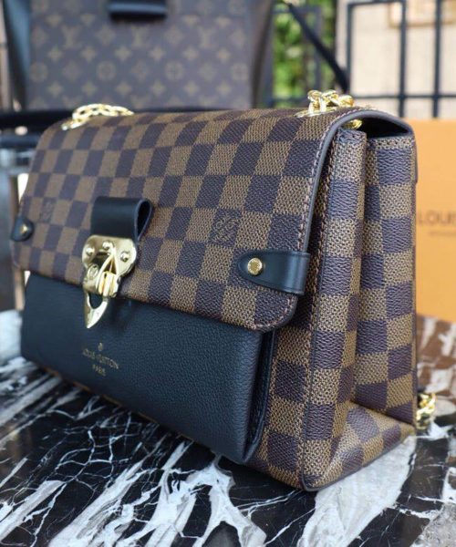1:1 Replica Louis Vuitton LV Vavin PM Damier Ebene Canvas Black Luxury Bag For Women N40108 - 9.8in/25cm