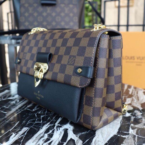 1:1 Replica Louis Vuitton LV Vavin PM Damier Ebene Canvas Black Luxury Bag For Women N40108 - 9.8in/25cm