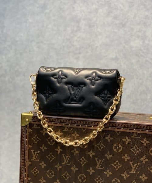1:1 Replica Louis Vuitton LV Wallet on Strap Bubblegram Leather Black Exclusive Bag For Women M81398 - 7.9in/20cm