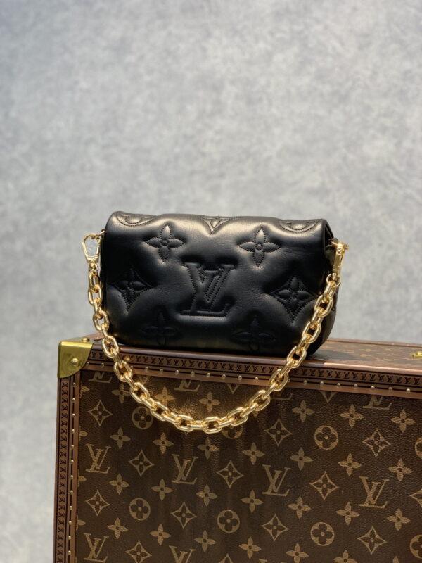 1:1 Replica Louis Vuitton LV Wallet on Strap Bubblegram Leather Black Exclusive Bag For Women M81398 - 7.9in/20cm
