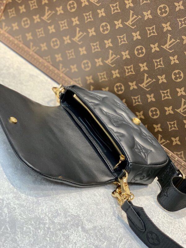 1:1 Replica Louis Vuitton LV Wallet on Strap Bubblegram Leather Black Exclusive Bag For Women M81398 - 7.9in/20cm