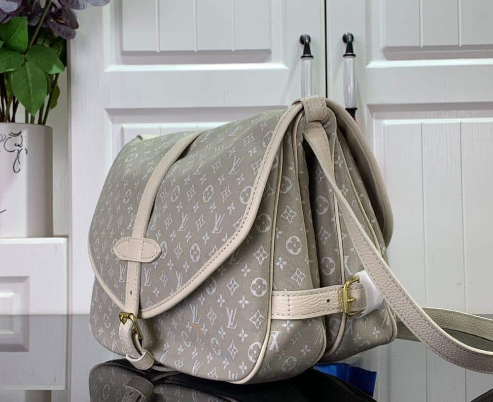 1:1 Replica Louis Vuitton LV Saumur MM Monogram Canvas Beige/Blue/Brown Luxury Bag For Women - 11.8in/30cm