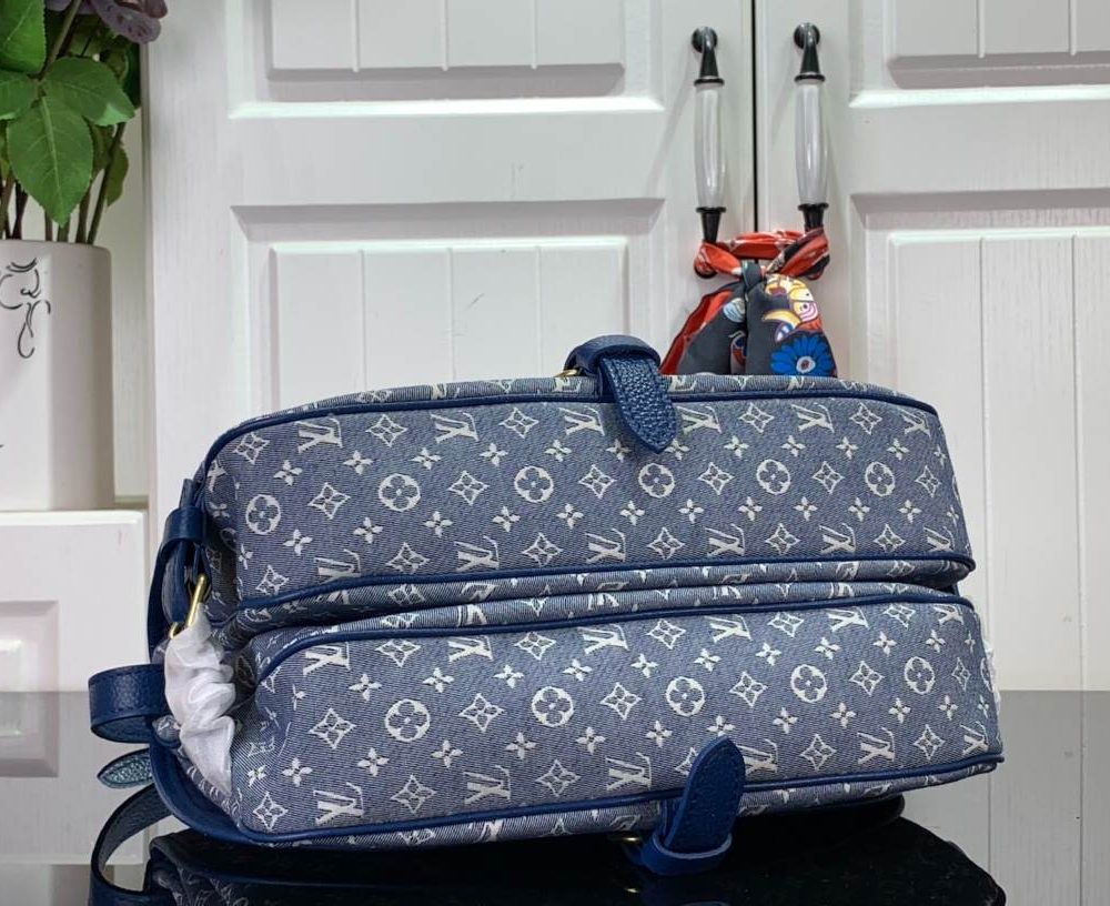 1:1 Replica Louis Vuitton LV Saumur MM Monogram Canvas Beige/Blue/Brown Luxury Bag For Women - 11.8in/30cm