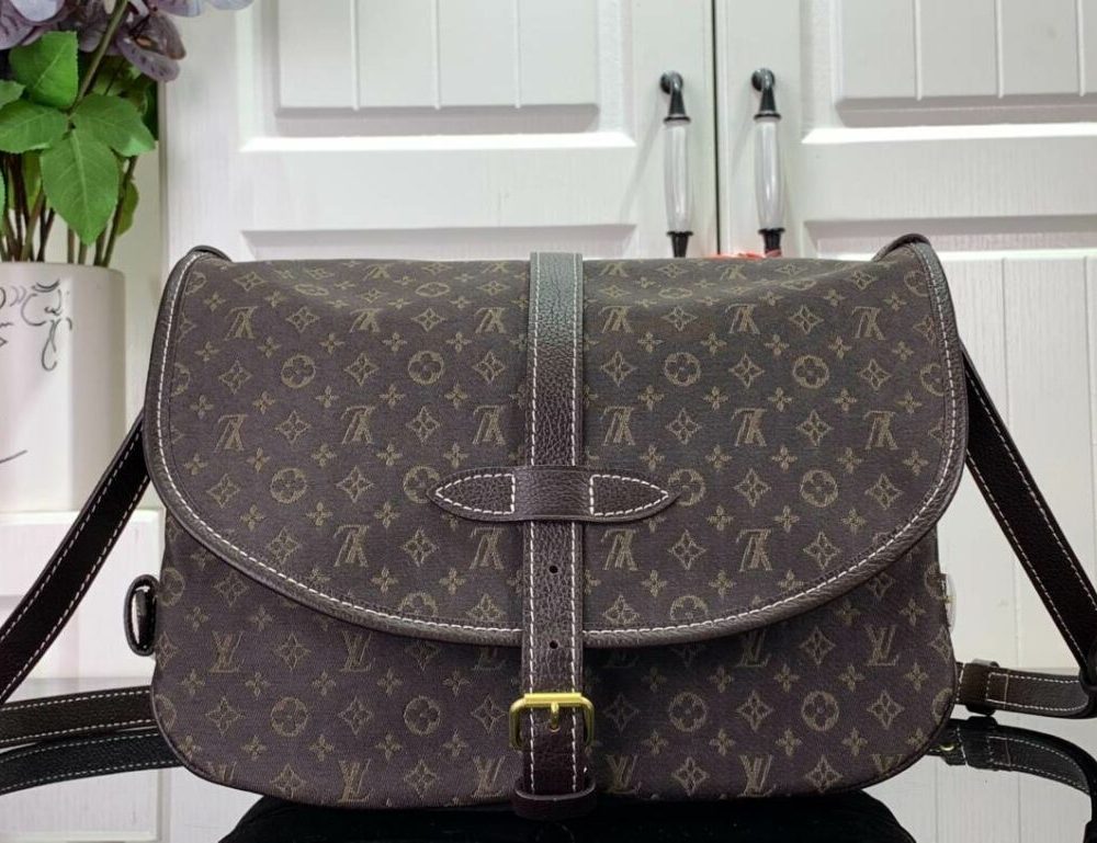 1:1 Replica Louis Vuitton LV Saumur MM Monogram Canvas Beige/Blue/Brown Luxury Bag For Women - 11.8in/30cm