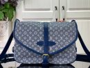 1:1 Replica Louis Vuitton LV Saumur MM Monogram Canvas Beige/Blue/Brown Luxury Bag For Women - 11.8in/30cm
