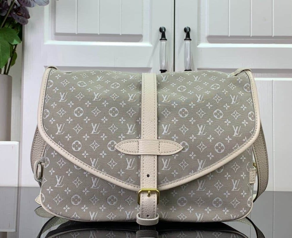 1:1 Replica Louis Vuitton LV Saumur MM Monogram Canvas Beige/Blue/Brown Luxury Bag For Women - 11.8in/30cm