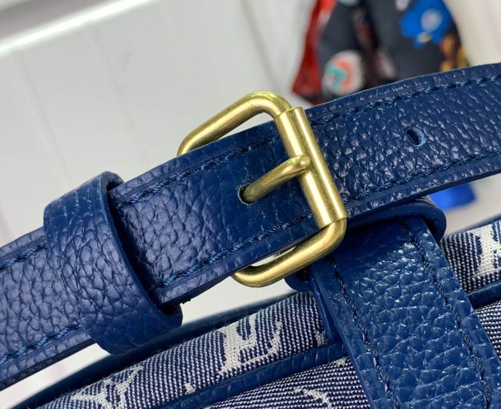 1:1 Replica Louis Vuitton LV Saumur MM Monogram Canvas Beige/Blue/Brown Luxury Bag For Women - 11.8in/30cm