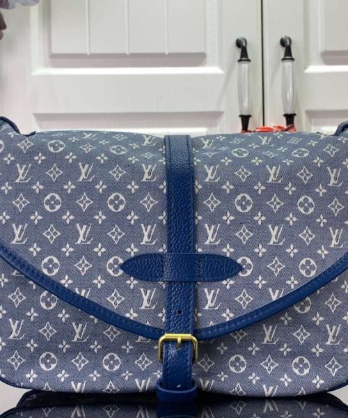1:1 Replica Louis Vuitton LV Saumur MM Monogram Canvas Beige/Blue/Brown Luxury Bag For Women - 11.8in/30cm