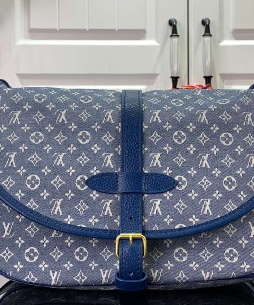 1:1 Replica Louis Vuitton LV Saumur MM Monogram Canvas Beige/Blue/Brown Luxury Bag For Women - 11.8in/30cm