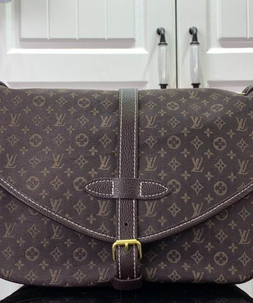 1:1 Replica Louis Vuitton LV Saumur MM Monogram Canvas Beige/Blue/Brown Luxury Bag For Women - 11.8in/30cm
