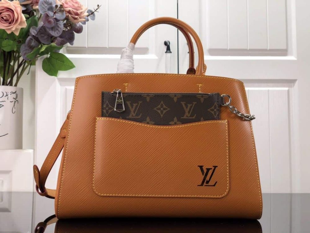 1:1 Replica Louis Vuitton LV Marelle Tote MM Epi Leather Black/Brown/Blue/Beige Luxurious Bag For Women M59954 - 11.8in/30cm - Image 9