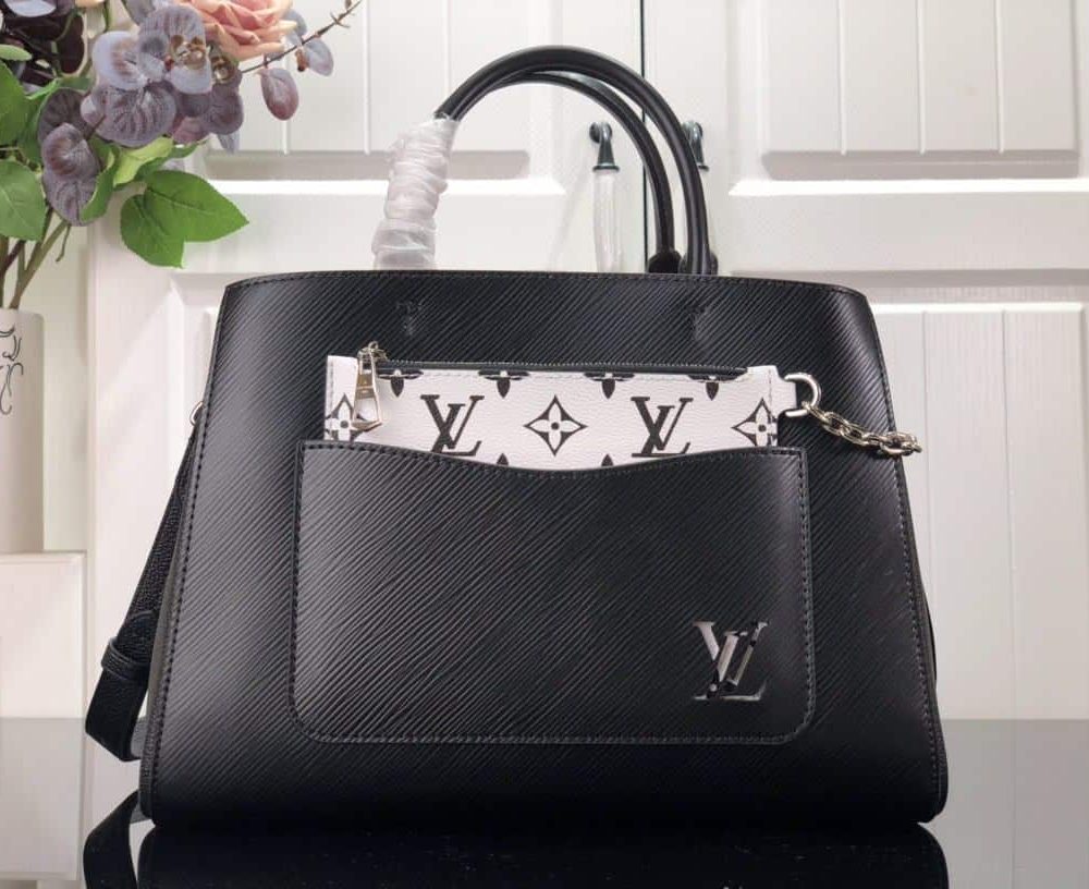 1:1 Replica Louis Vuitton LV Marelle Tote MM Epi Leather Black/Brown/Blue/Beige Luxurious Bag For Women M59954 - 11.8in/30cm