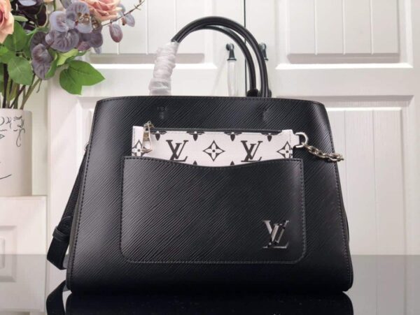 1:1 Replica Louis Vuitton LV Marelle Tote MM Epi Leather Black/Brown/Blue/Beige Luxurious Bag For Women M59954 - 11.8in/30cm