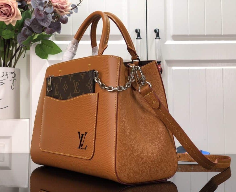 1:1 Replica Louis Vuitton LV Marelle Tote MM Epi Leather Black/Brown/Blue/Beige Luxurious Bag For Women M59954 - 11.8in/30cm