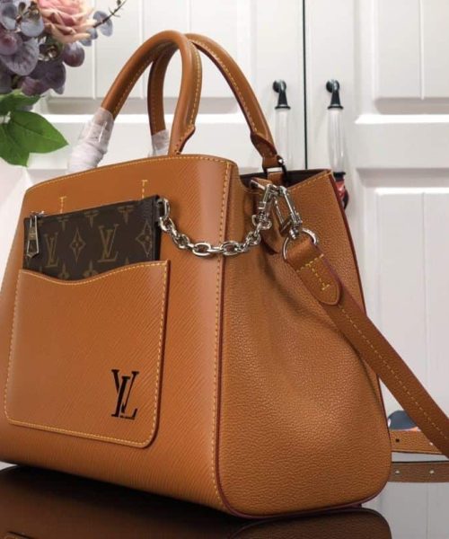 1:1 Replica Louis Vuitton LV Marelle Tote MM Epi Leather Black/Brown/Blue/Beige Luxurious Bag For Women M59954 - 11.8in/30cm