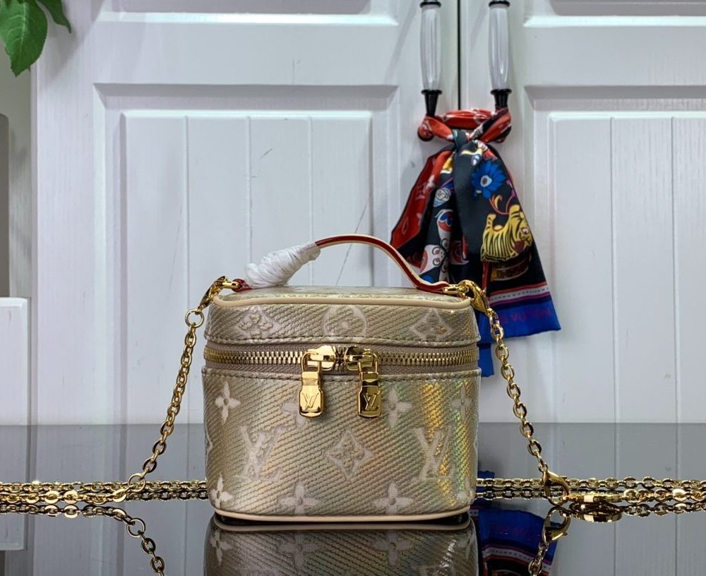 1:1 Replica Louis Vuitton LV Micro Vanity Bag Gold/ Sliver Unique Bag For Women M22920 M82467 - 11cm/ 4.3in