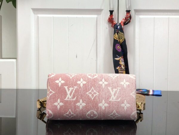 1:1 Replica Louis Vuitton LV Nano Speedy Jacquard Denim Pink/Blue Luxury Bag For Women - 16cm/ 6.3in