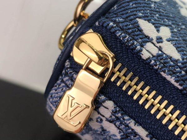 1:1 Replica Louis Vuitton LV Nano Speedy Jacquard Denim Pink/Blue Luxury Bag For Women - 16cm/ 6.3in