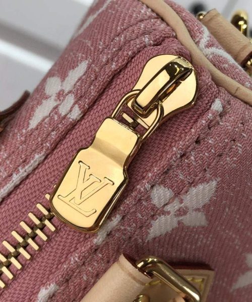 1:1 Replica Louis Vuitton LV Nano Speedy Jacquard Denim Pink/Blue Luxury Bag For Women - 16cm/ 6.3in