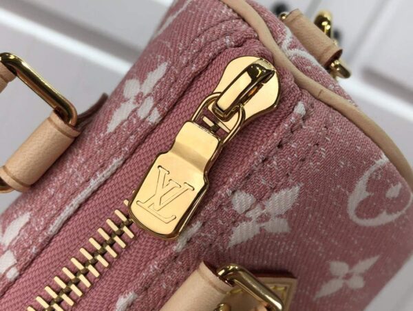 1:1 Replica Louis Vuitton LV Nano Speedy Jacquard Denim Pink/Blue Luxury Bag For Women - 16cm/ 6.3in