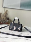 1:1 Replica Louis Vuitton LV Nano Speedy Bicolor Monogram Empreinte Leather Luxury Bag For Women M81456 - 6.3in/16cm