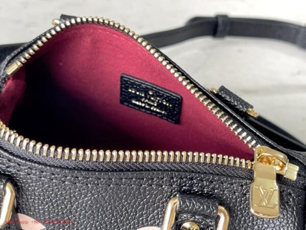 1:1 Replica Louis Vuitton LV Nano Speedy Bicolor Monogram Empreinte Leather Luxury Bag For Women M81456 - 6.3in/16cm