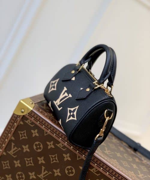 1:1 Replica Louis Vuitton LV Nano Speedy Bicolor Monogram Empreinte Leather Luxury Bag For Women M81457 - 6.3in/16cm
