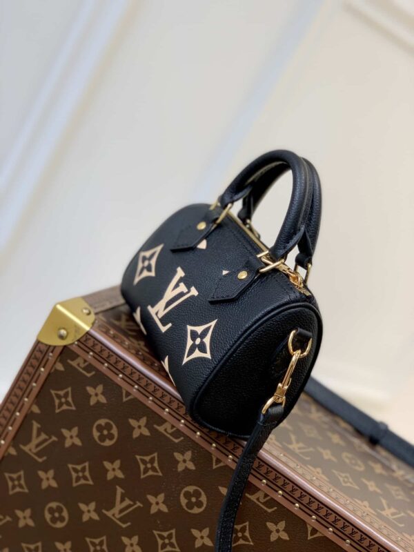 1:1 Replica Louis Vuitton LV Nano Speedy Bicolor Monogram Empreinte Leather Luxury Bag For Women M81457 - 6.3in/16cm