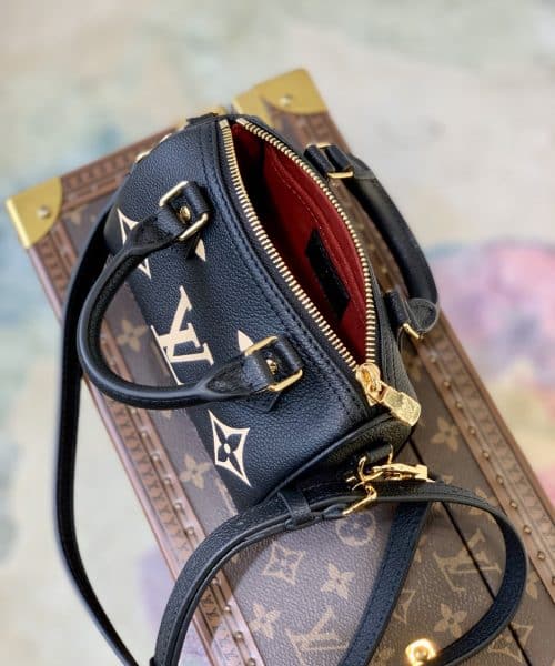 1:1 Replica Louis Vuitton LV Nano Speedy Bicolor Monogram Empreinte Leather Luxury Bag For Women M81457 - 6.3in/16cm