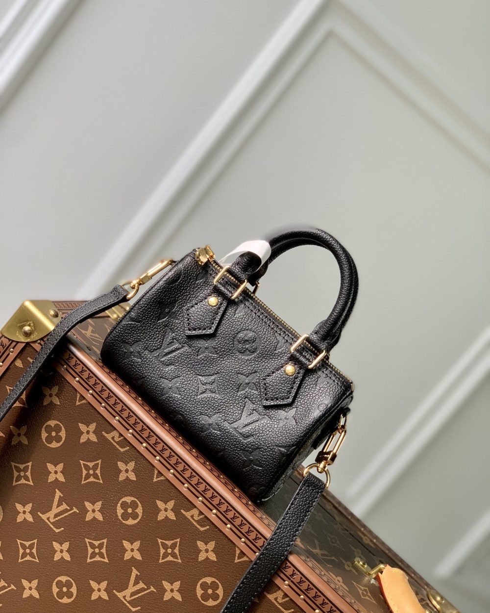 1:1 Replica Louis Vuitton LV Nano Speedy Monogram Empreinte Leather Luxury Bag For Women M82450 - 6.3in/16cm