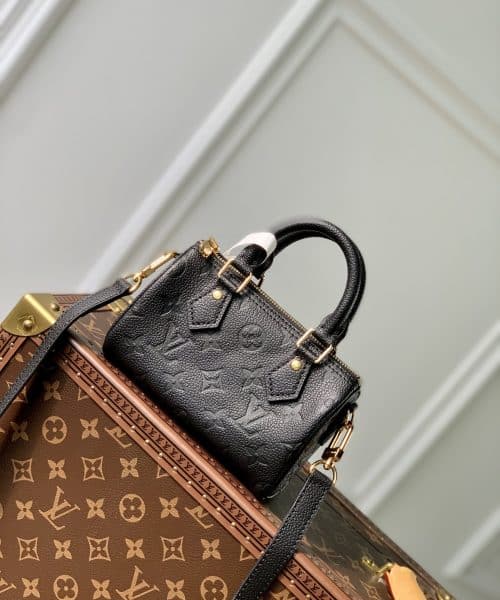 1:1 Replica Louis Vuitton LV Nano Speedy Monogram Empreinte Leather Luxury Bag For Women M82450 - 6.3in/16cm