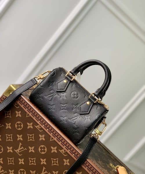 1:1 Replica Louis Vuitton LV Nano Speedy Monogram Empreinte Leather Luxury Bag For Women M82450 - 6.3in/16cm