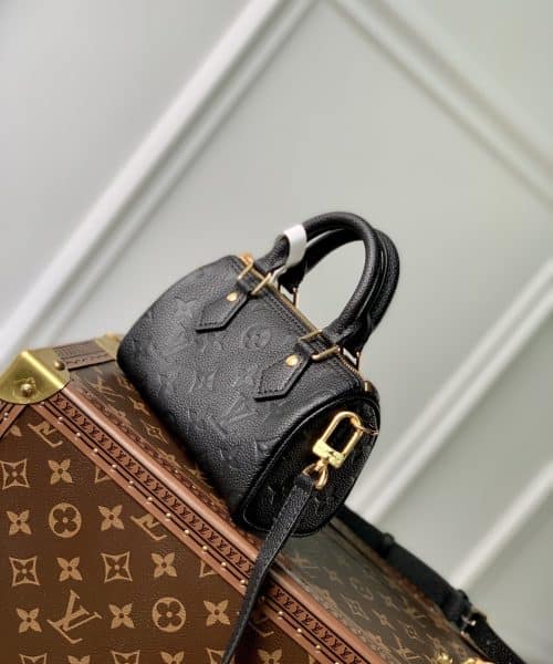 1:1 Replica Louis Vuitton LV Nano Speedy Monogram Empreinte Leather Luxury Bag For Women M82450 - 6.3in/16cm