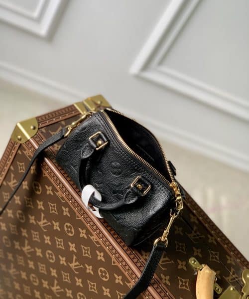 1:1 Replica Louis Vuitton LV Nano Speedy Monogram Empreinte Leather Luxury Bag For Women M82450 - 6.3in/16cm