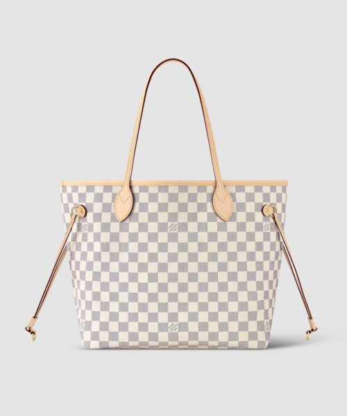 1:1 Replica Louis Vuitton LV Neverfull MM Damier Azur Canvas Luxury Bag For Women N41361 - 12.2in/31cm