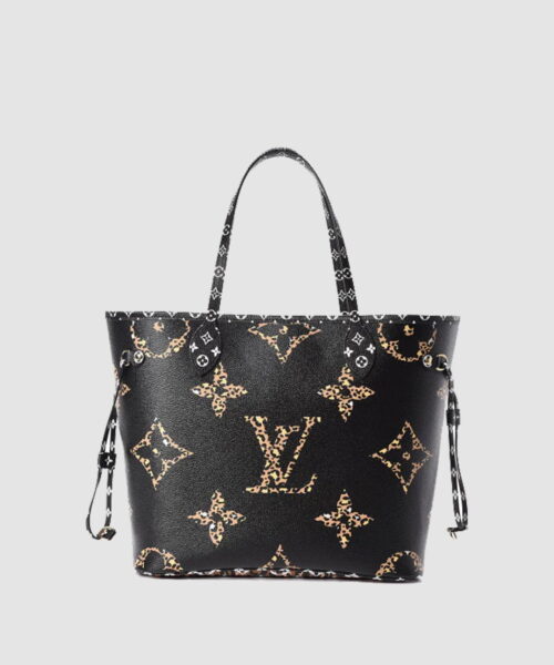 1:1 Replica Louis Vuitton LV Neverfull MM Monogram Canvas Jungle Black Luxury Bag For Women M44676 - 12.2in/31cm