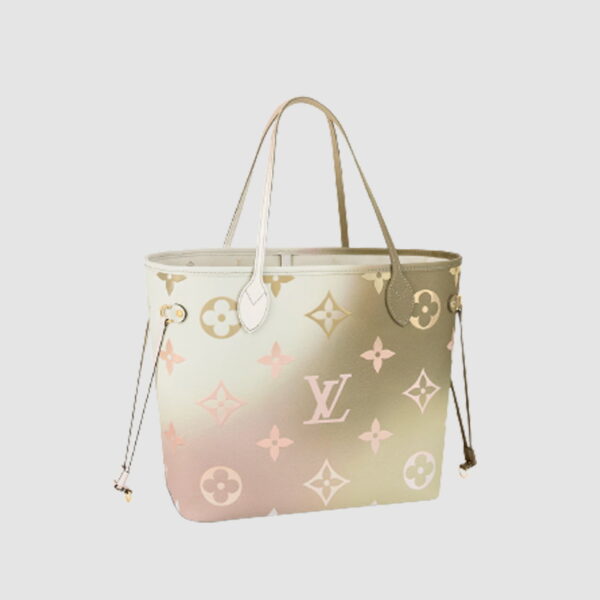 1:1 Replica Louis Vuitton LV Neverfull MM Monogram Canvas Sunset Khaki Luxury Bag For Women M59859 - 12.2in/31cm