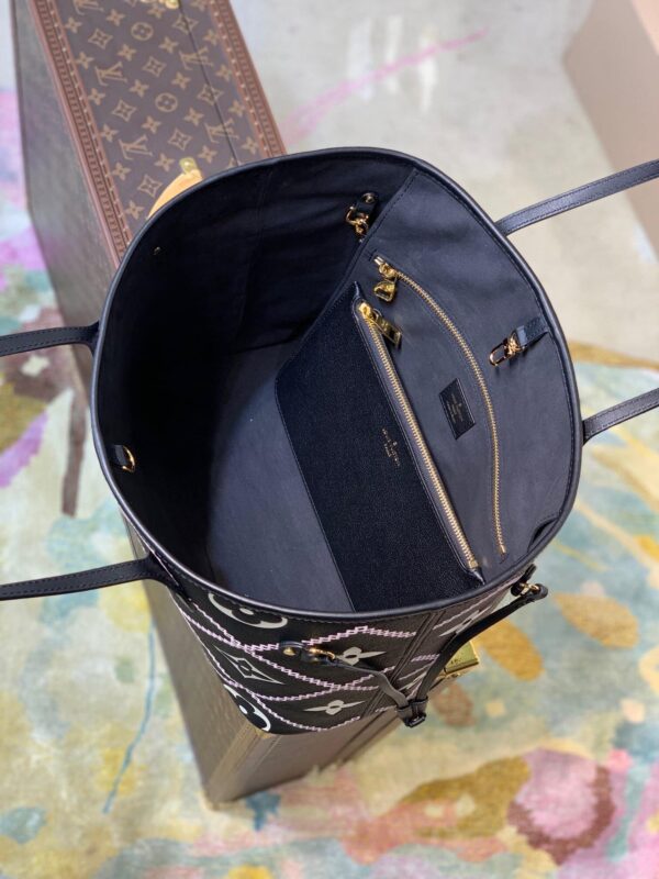 1:1 Replica Louis Vuitton LV Neverfull MM Monogram Empreinte Black Luxury Bag For Women M46040 - 12.2in/31cm