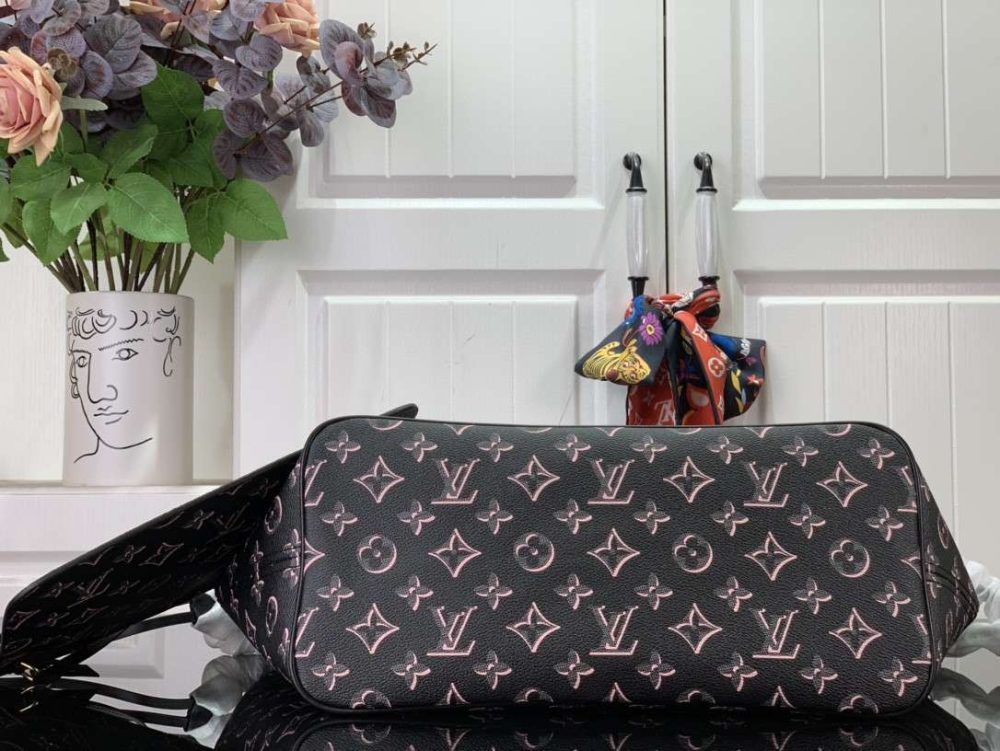 1:1 Replica Louis Vuitton LV Neverfull MM White/ Black Essential Bag For Women M20921 31 cm/ 12.2 in - Image 14